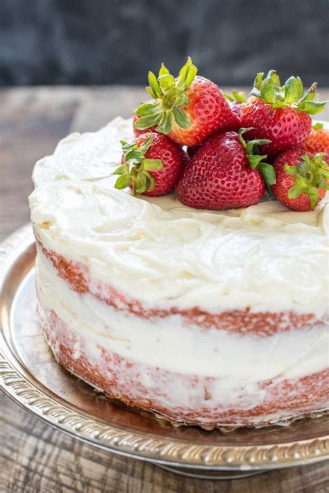 Easy Strawberry Cake With Cream Cheese Frosting Neighborfood
