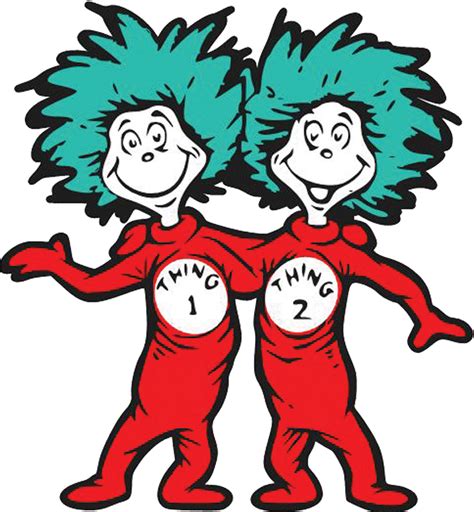 Thing 1 And Thing 2 Running With A Kite Exercise For Thing 1 And