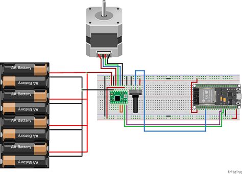 Esp32 Dev With Potentiometer Nema 17 Stepper Motor And A4988 Motor