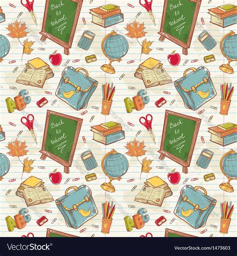 Back To School Seamless Pattern Royalty Free Vector Image