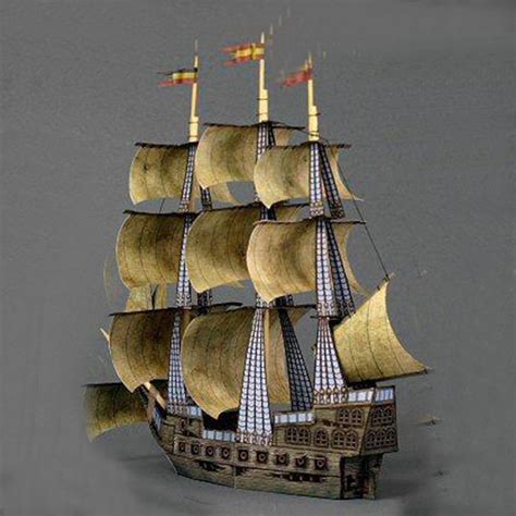 Diy Paper Craft Pirate Ship Ghost Ship 3d Paper Model Boat Origami