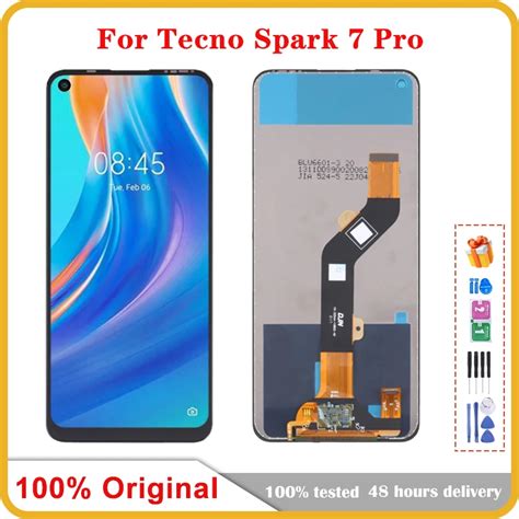 6 6 original for tecno spark 7 pro kf8 lcd display touch screen digitizer assembly brand