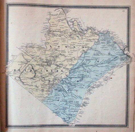 Township Map Of Berks County Pennsylvania 1862 High Ridge Books Inc