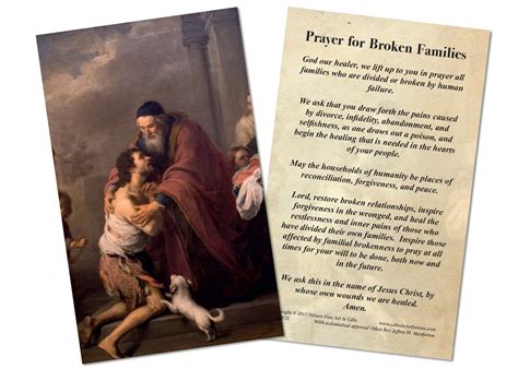 Prayer For Broken Families Holy Card Catholic To The Max Online