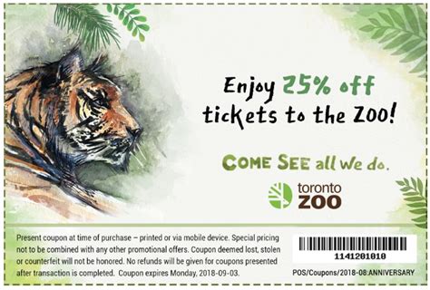 Toronto Zoo Canada Anniversary Promotions Save 25 Off Tickets Hot