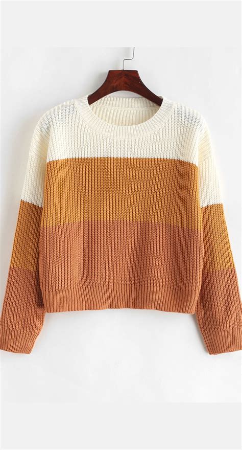 ZAFUL Color Block Striped Sweater MULTI MULTI-B MULTI-D MULTI-G | Sweaters, Block striped 