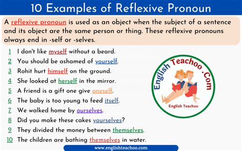10 Examples Of Reflexive Pronoun In A Sentences EnglishTeachoo