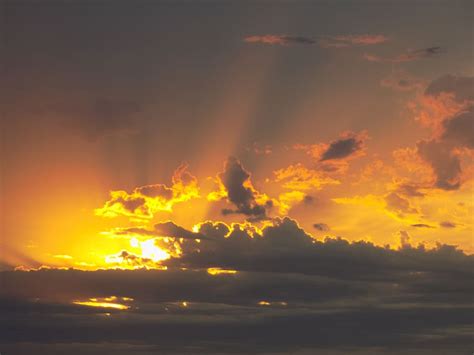 Hd Wallpaper Yellow Clouds Sun Daylight Sunset Sunrise Sky
