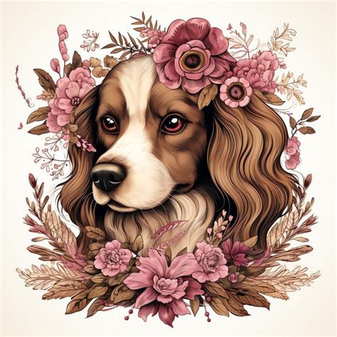 Premium Ai Image Beautiful Pink Dog Clipart Illustration