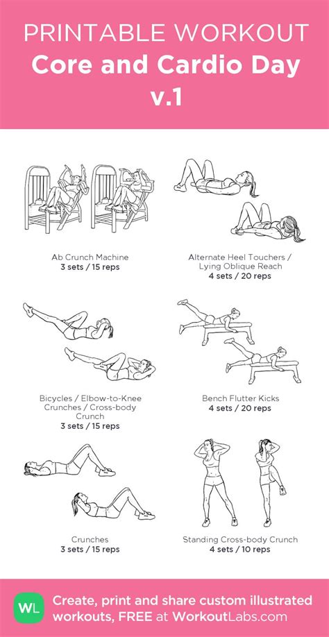 Core And Cardio Day V1 Workout Labs Workout Plan Gym Workout
