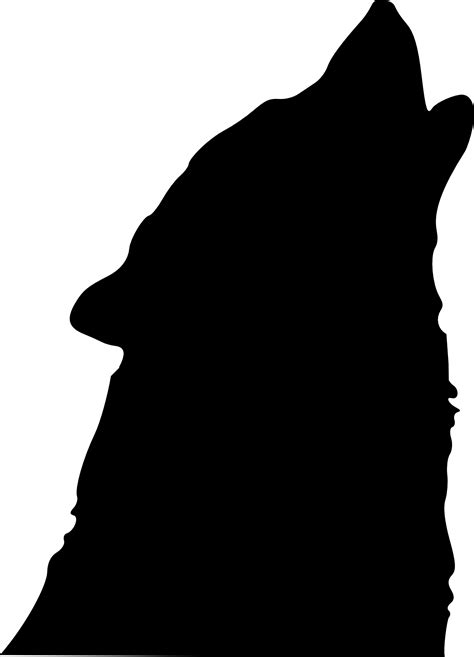 Silhouette Of The Head Of A Howling Wolf Free Image Download