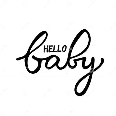 Hello Baby Vector Lettering Phrase For Baby Shower Card Print Banner