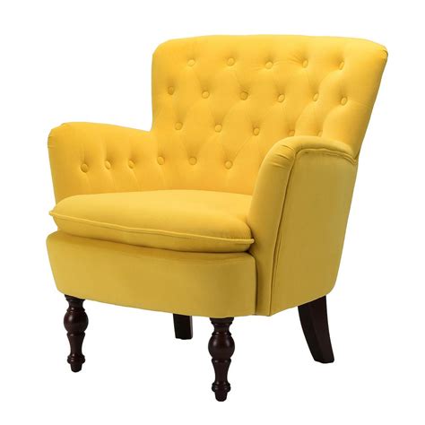 Jayden Creation Isabella Yellow Tufted Accent Chair Hm1126 Yellow The