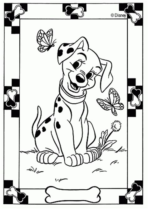 dalmatian  butterflies  printable coloring pages
