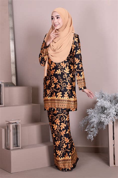Baju Kurung Batik Nadia Honey Gold Muslimahclothing