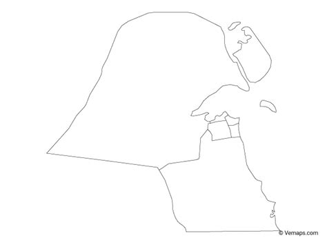 Outline Map of Kuwait with Governorates | Map outline, Map ...