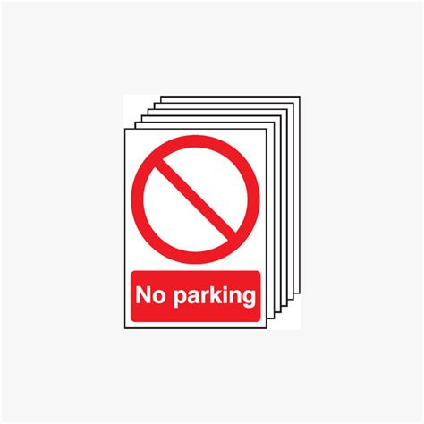 Multipack 6 Self Adhesive A3 No Parking Signs Safety Sign Uk