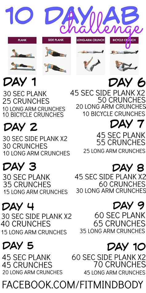 10 Day Ab Challenge Ab Challenge Ab Workout Plan 10 Day Workouts
