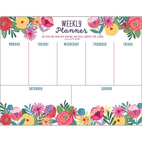 With Scripture Weekly Planner Pad Happy Blooms Gina B Designs