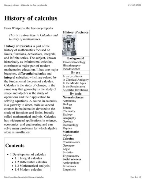 History Of Calculus Wikipedia The Free Encyclopedia
