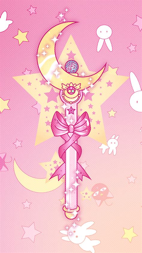 Sailor Moon Cute Pink Wallpaper X HD Anime Otaku Magical Girl Magic Wand Star