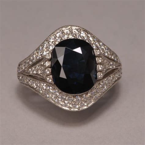 Midnight Blue Sapphire And Diamond Ring Fine Deep Color Cajuel