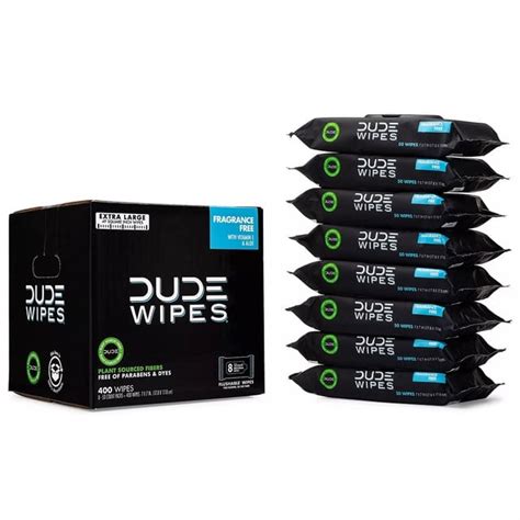 Dude Wipes Flushable Wipes Extra Large And Fragrance Free Wipes 400 Count