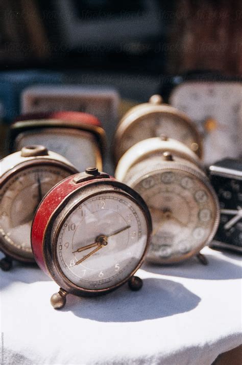 Vintage Clocks In Local Market By Stocksy Contributor Vera Lair