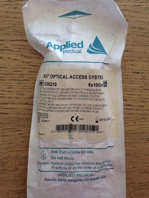 New Applied Medical C0q19 Kii Optical Access System 8 X 100mm Optical