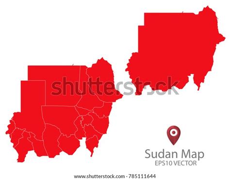 Couple Set Mapred Map Sudanvector Eps10 Stock Vector Royalty Free
