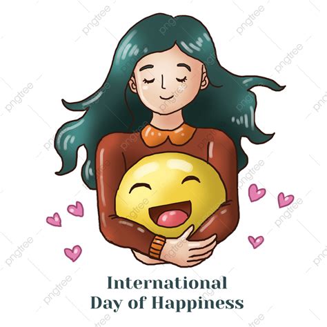 Ilustração Feminina Do Dia Internacional Da Felicidade Png Emoticon