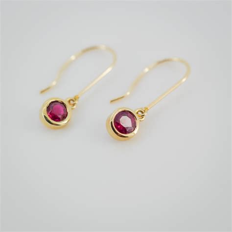 Genuine Ruby Dangle Earrings Afflatus Fine Jewelry