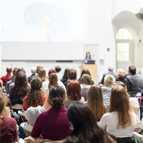 Woman Giving Presentation In Lecture Hall At University Editorial Stock Photo Image Of