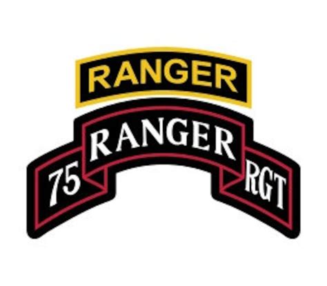 Us Army 75th Ranger Regiment Patch With Ranger Tab Vector Etsy Singapore