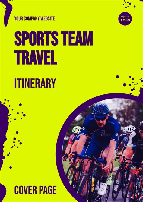 Sports Team Travel Itinerary Cover Page Template - Edit Online