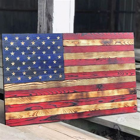 signature patriot wooden american flag carved stars american flag wood wooden american flag