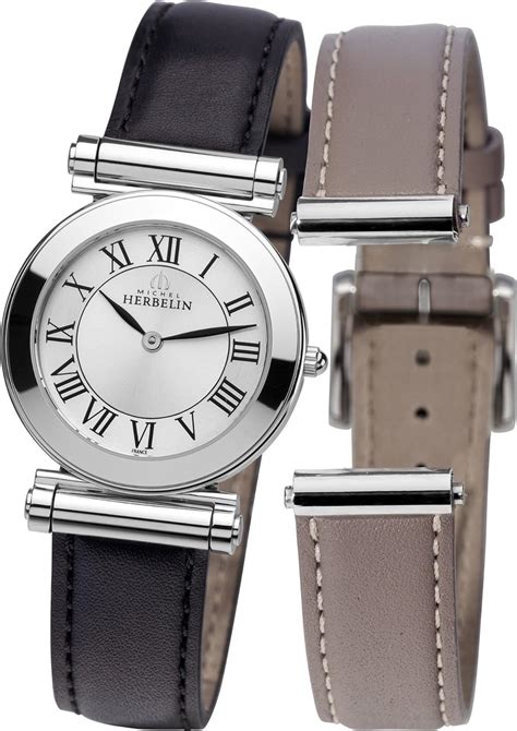 michel herbelin cof17443 01nt montre bracelet femme cuir couleur noir amazon fr montres