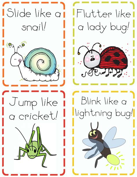 Free Printable Insect Movement Cards