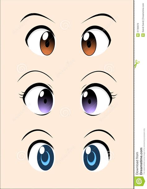 Bloco Do Vetor Do Olho Do Anime Ilustração Do Vetor Ilustração De Cartoon Brilho 31780979