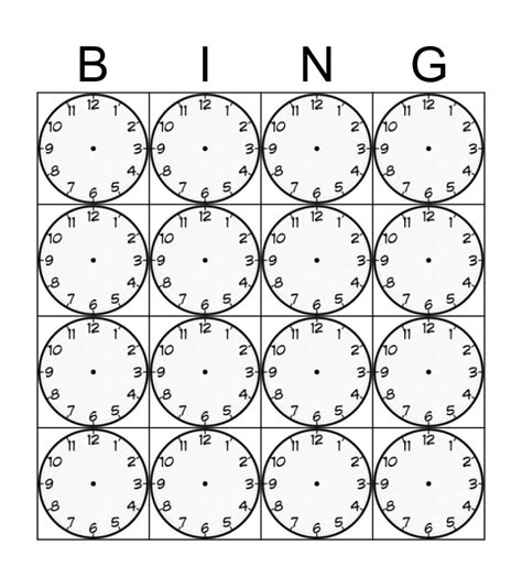 Bingo Time Bingo Card