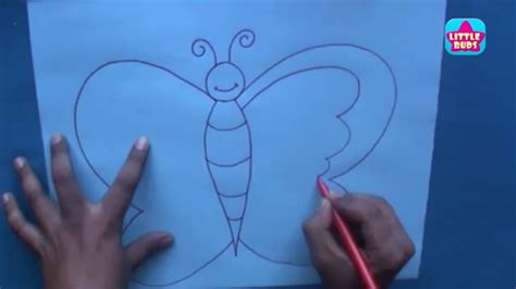 Learn How To Draw An Easy Cartoon Butterfly By Little Buds Kids Art Hub