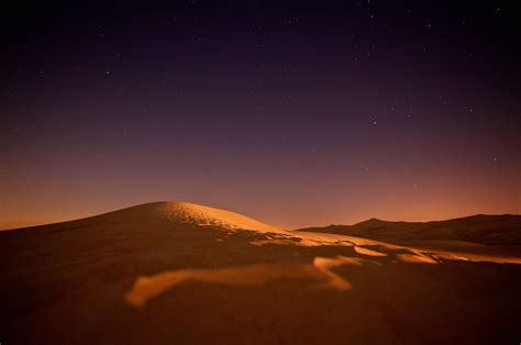 Black Dark Desert Hills Night Nobody Sand Sky Stars Sunrise