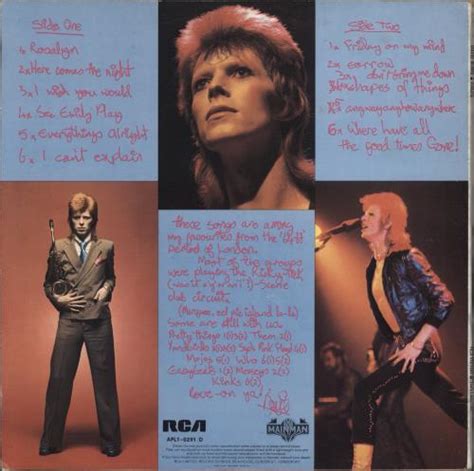 David Bowie Pin Ups Italian Vinyl Lp Album Lp Record 778125