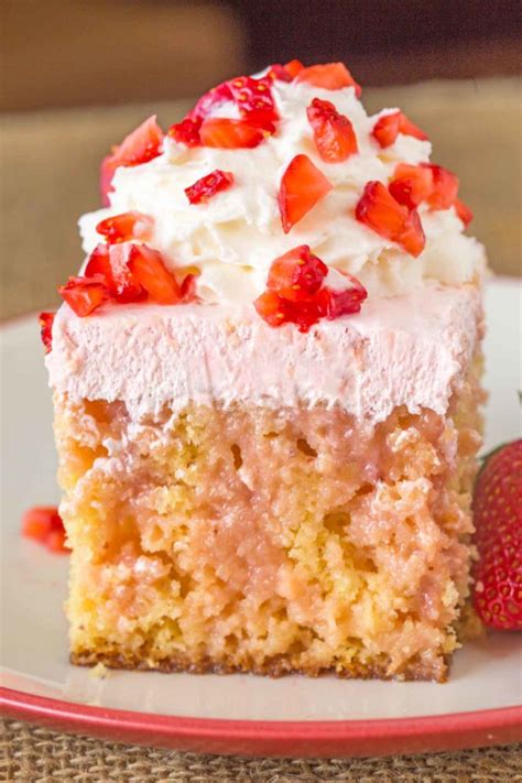 Remove the cake from the oven and allow to cool slightly. Strawberry Shortcake Poke Cake - Cooking Made Healthy