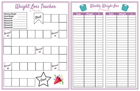 Weight Loss Tracker Printable Template Printable Templates