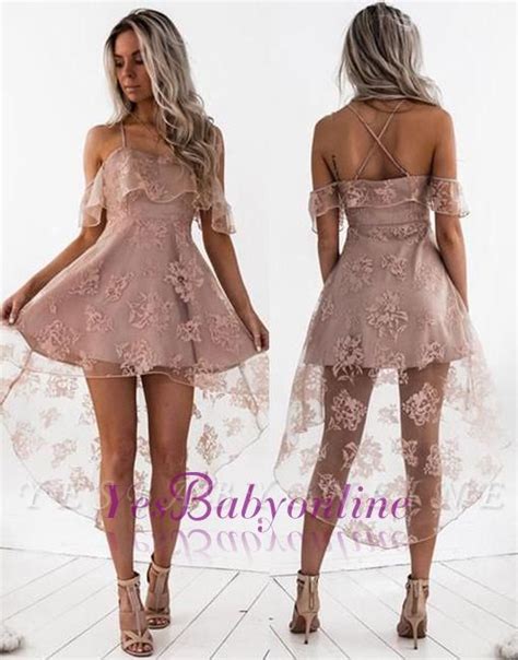 Dusty Pink Homecoming Dresses Ruffles Sheer Layer Short Prom Dresses