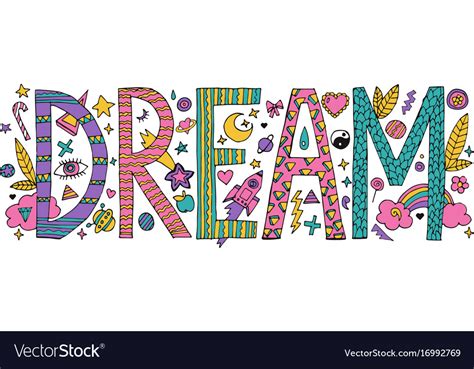 Doodle Dream Lettering Royalty Free Vector Image