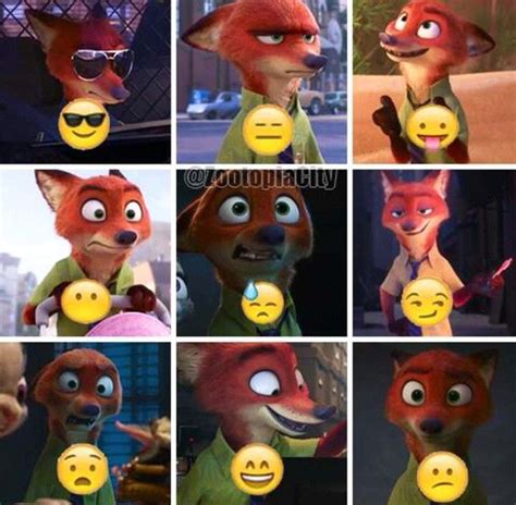 The Emotions Of The Sly Fox Nicholas P Wilde Disney Zootopia