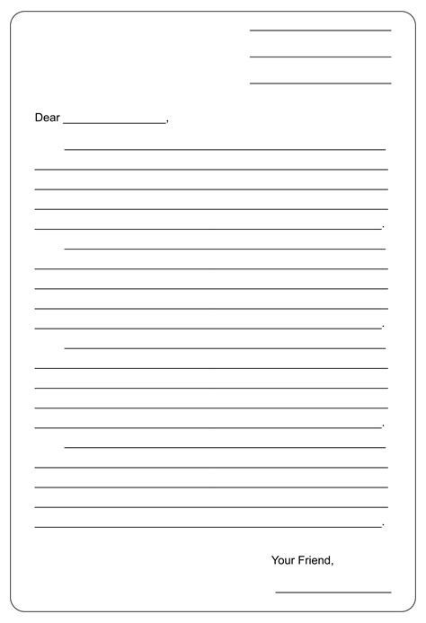 Free Printable Friendly Letter Template Printable Templates