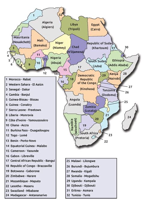 African Countries And Capitals Google Search List Of African